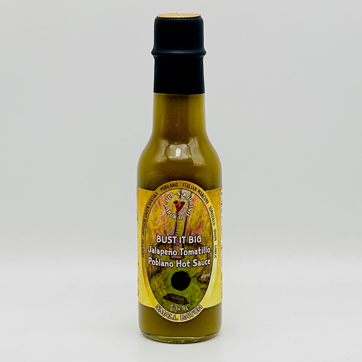 Bust It Big Jalapeno Poblano Tomatillo Hot Sauce